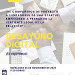 Desayuno digital CEEI "De compañeros de proyecto a fundadores de una startup: empezando a pensar en la vertiente legal de la relación"