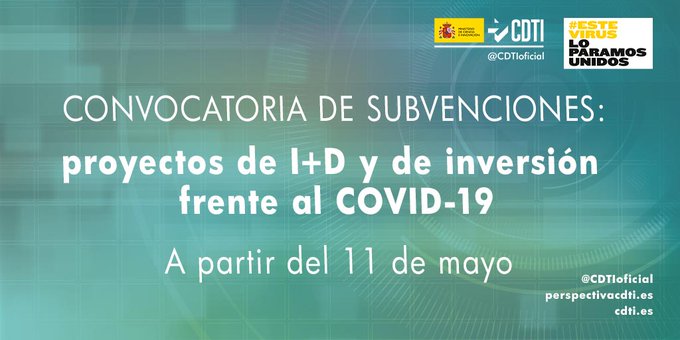 CEEIARAGON, miembro de la red PI+D+i de CDTI, te invita a participar  en la convocatoria de ayudas frente al COVID-19