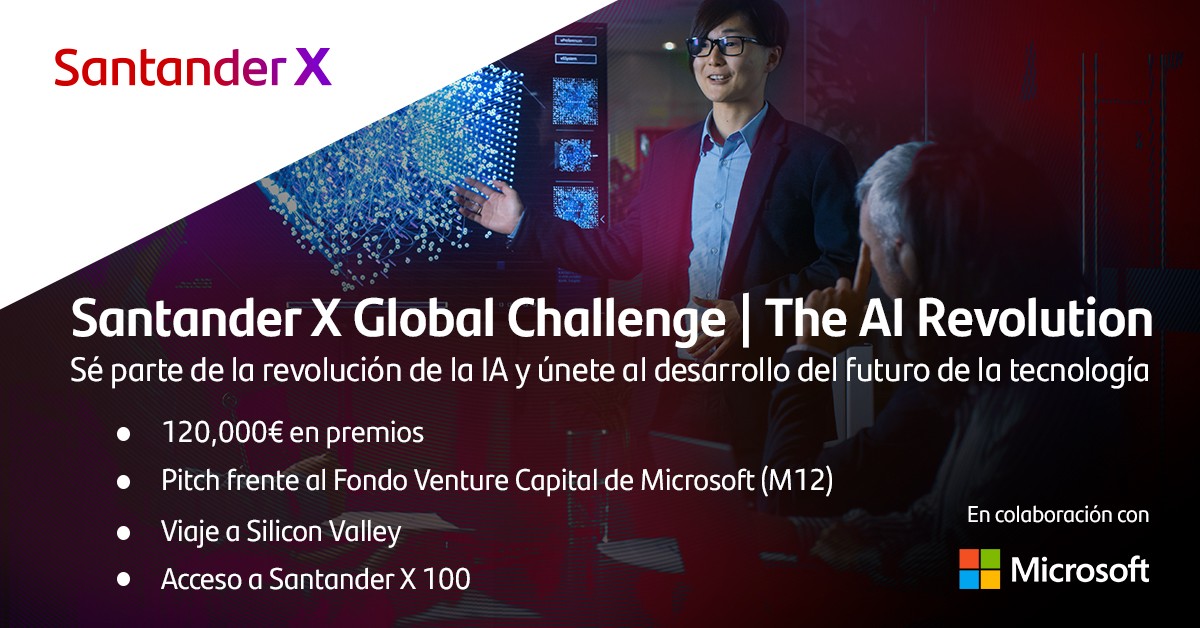 Santander X y Microsoft lanzan un reto dirigido a las startups y scaleups más innovadoras en el uso de la Inteligencia Artificial