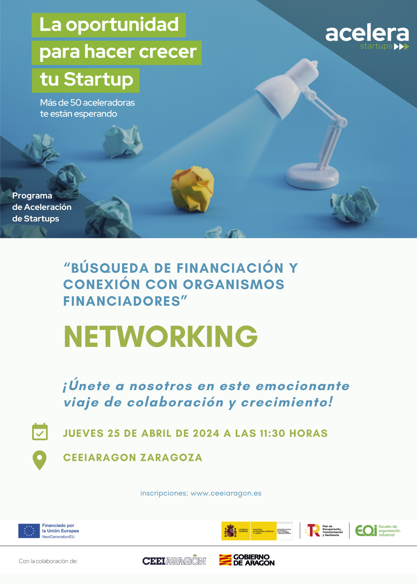 Networking Programa Acelera Startups "Búsqueda de financiación y conexión con organismos financiadores"
